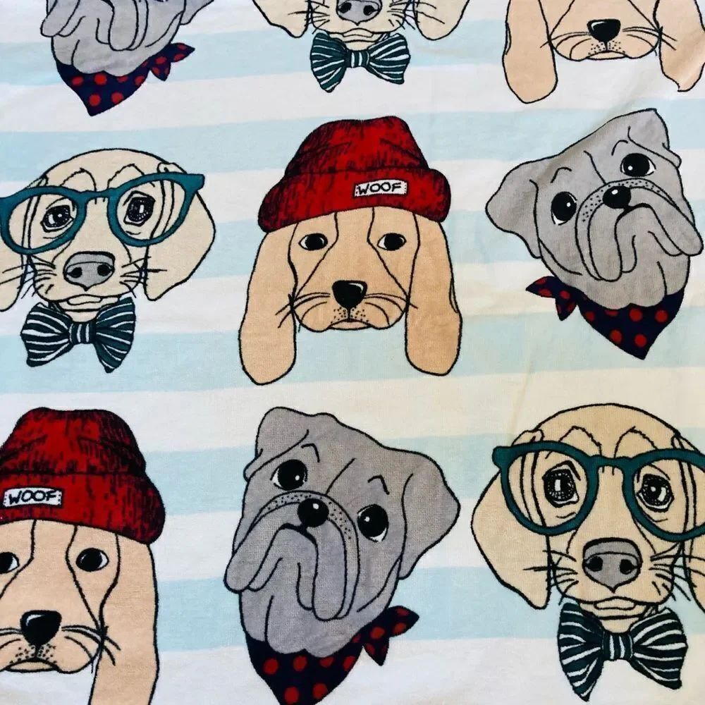 Preppy Dogs 3-pc Dog Print Bath Towels Set